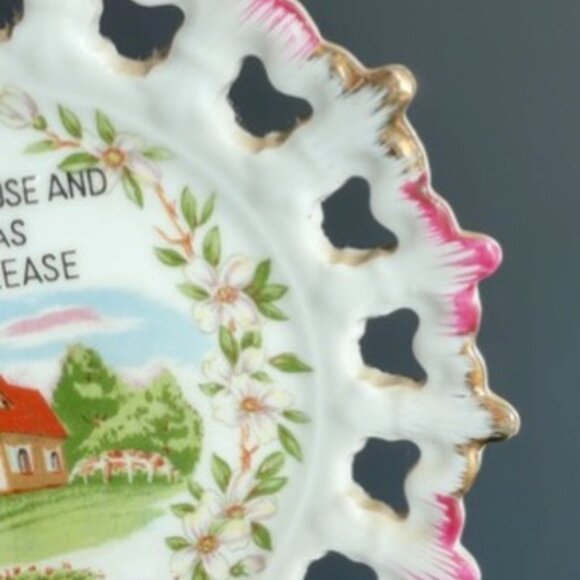 Adorable Cottagecore Porcelain Plate 'This Is My House I'll Do As I Darn Please" - Picture 3 of 4